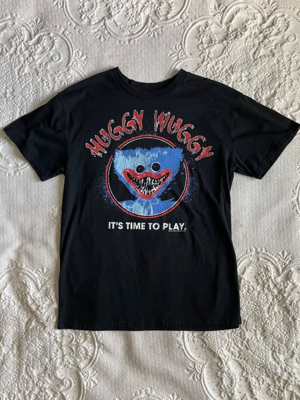 Poppy Playtime Huggy Wuggy It's Time to Play Graphic T-Shirt Unisex Size Medium